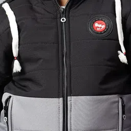 BAESD Boys Colourblocked Crop Padded Jacket with Patchwork image 3