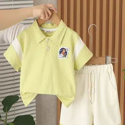 INCLUD Boys Colourblocked Polo Collar T-Shirt With Shorts-picture-30