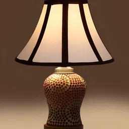 Aura White & Black Printed Glass Frustum Shaped Table Lamp image 4