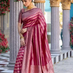 VASTRAHUT Woven Design Zari Banarasi Saree image 4