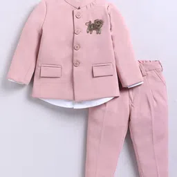 LITTLE COLLARS Boys Pack of 3 Self-Design Full Sleeves Single-Breasted Party Suits-image-0