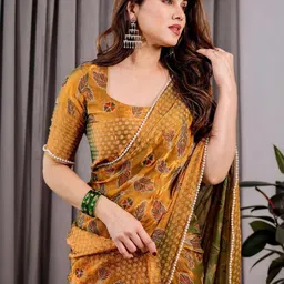 all about you Floral Pure Chiffon Saree image 3