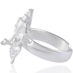 dzinetrendz Brass Silver plated handmade Adjustable Ganesh Ganpati fingerring image 2