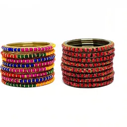 TRIOXY Multi Glass Artificial Stones & Beads Bangle-picture-34