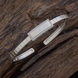 Kushal's Fashion Jewellery Rhodium-Plated CZ Stone Studded Kada Bracelet-picture-29