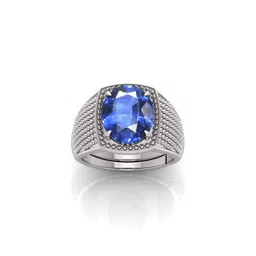 todani jems 14.25 Ratti Natural Lab Certified Neelam Blue Sapphire Gemstone Ring With Lab Certificate image 1