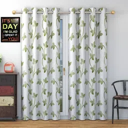 Galaxy Home Decor Green Set of 2 Floral Door Curtain-image-55