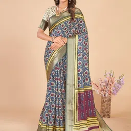 Anouk Rustic Ethnic Motifs Zari Silk Blend Sungudi Saree-picture-17