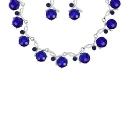 Nilu's Collection Silver-Plated CZ-Studded Jewellery Set image 2