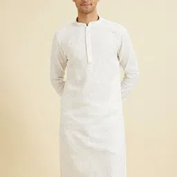 Manyavar Men Embroidered Regular Sequinned Kurta with Churidar image 5