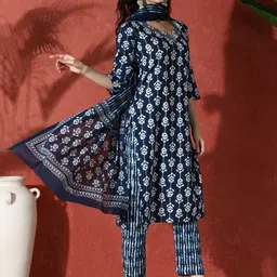 Sangria Embroidered Pure Cotton Kurta Trouser With Dupatta image 5
