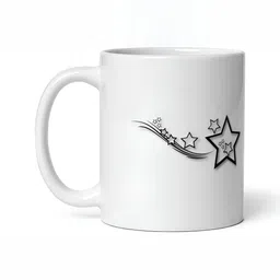 Mr UVD White & Black Abstract Printed Ceramic Glossy Mug - 350 ml-picture-31