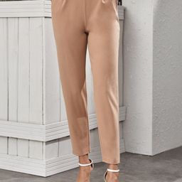 Moda Rapido Women Comfort Wrinkle Free Pleated Trousers-picture-40
