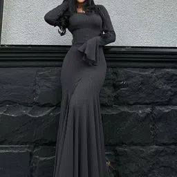R.Code by The Roadster Life Co. Flared Sleeve Fit & Flare Maxi Dress image 1