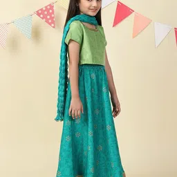 Fabindia Girls Embellished Sequinned Ready to Wear Lehenga & Blouse With Dupatta image 5