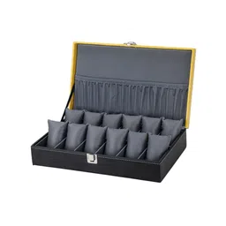 ZENWOOD Black 12 Slots Watch Organiser Box image 4