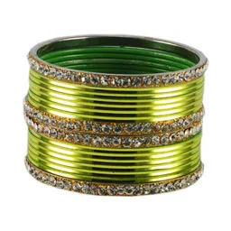 Vidhya Kangan Set Of 16 Gold-Plated Stone-Studded Bangles image 4