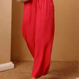 ELIAKI ENTERPRISES Women Solid Wide Leg Regular Palazzos image 4