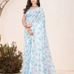 Garden Vareli Floral Printed Pure Georgette Saree-picture-28