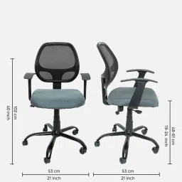 cellbell Tyto Breathable Mesh Ergonomic Chair in Grey Colour image 2