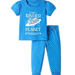 Honeyhap Girls Printed Pure Cotton Night suit-image-14