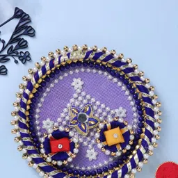 Floweraura Set Of 2 Ganesha & Om Rakhi With Roli Rice & Tika Thali image 2