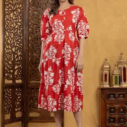 Krati Creations Women Floral Printed Floral Anarkali Kurta image 4