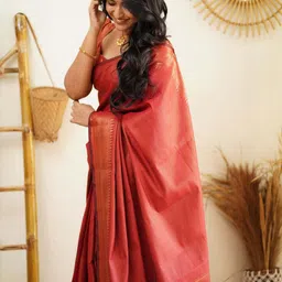 KSALIYA Red Art Silk Sarees image 2
