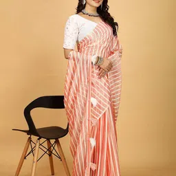 K 5 Fashion Striped Pure Georgette Saree-picture-11
