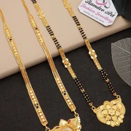 Ramdev Art Fashion Jwellery Brass Gold Plated Mangalsutra-picture-13