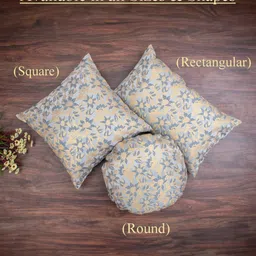 RoyalDeco Grey & Gold-Toned Set of 2 Ethnic Motifs Square Cushion Covers image 3