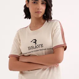 Slumber Jill Pure Cotton Round Neck Tshirt With Track Pants Co-Ords image 4