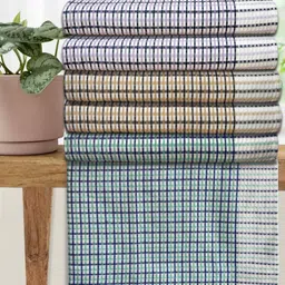 Athom Living White & Blue 5 Printed Cotton 210 GSM Bath Towel-image-45