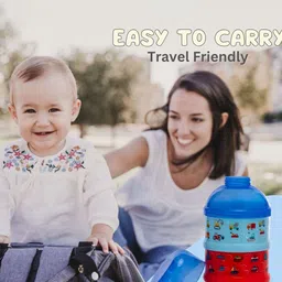 Adore Blue & Red Kids 3 Layered Spill Proof Milk Powder Container image 5