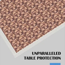 Aura Brown Geometric Anti-Skid Rectangle 6-Seater Table Cover image 2