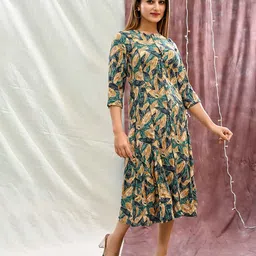 Rashmi Shree Creation Floral Print Fit & Flare Midi Dress image 4