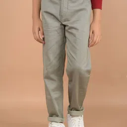 Crimsoune Club Boys Printed Smart Slim Fit Chinos Trousers-image-67