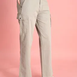 IVOC Women Classic Straight Fit Mid-Rise Cargo Trousers-picture-19