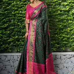 KALINI Ethnic Motifs Woven Design Zari Patola Saree image 4