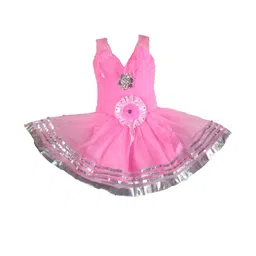 Samjho Fashion Girls Pink Flower Embellished Dress-image-54