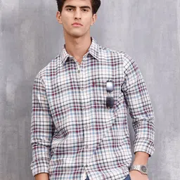 WROGN Men Slim Fit Checked Spread Collar Pure Cotton Casual Shirt-picture-34