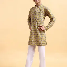 Mera Rang Boys Printed Regular Pure Cotton Kurta with Pyjamas image 4