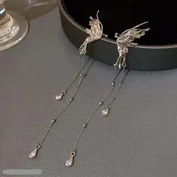 COLOUR OUR DREAMS Silver Plated Artificial Stones Studded & Beaded Quirky Drop Earrings-picture-41