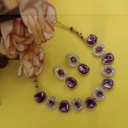 Women Click Gold-Plated Stone-Studded Jewellery Set-picture-24