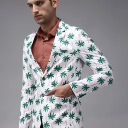 SHOWOFFFF Printed Slim-Fit Single Breasted Blazer image 4