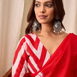 Moda Rapido Floral Pure Cotton Designer Block Print Saree image 3