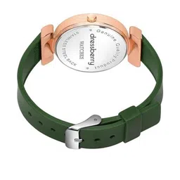 DressBerry Women Green Brass Patterned Dial & Straps Analogue Multi Function Watch image 2