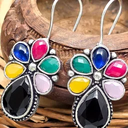 Oxy Jewels Silver-Plated Drop Earrings-picture-34