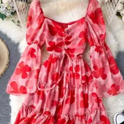 HIGH BUY Women Floral Printed Crepe Fit & Flare Dress-image-66