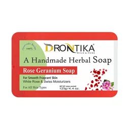 DRONTIKA Set Of 4 Herbal Rose Geranium Soaps - 125 g Each image 3
